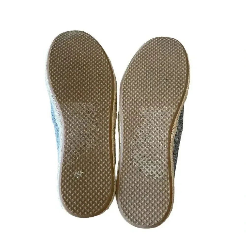 Toms Women's Deconstructed Alpargata Chambray Navy Ankle-High Canvas SZ 10